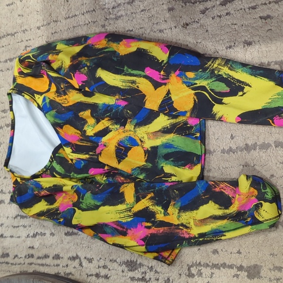 Lululemon Wunder Train Cropped Long Sleeve Shirt Undertone Black Multi - Picture 6 of 9